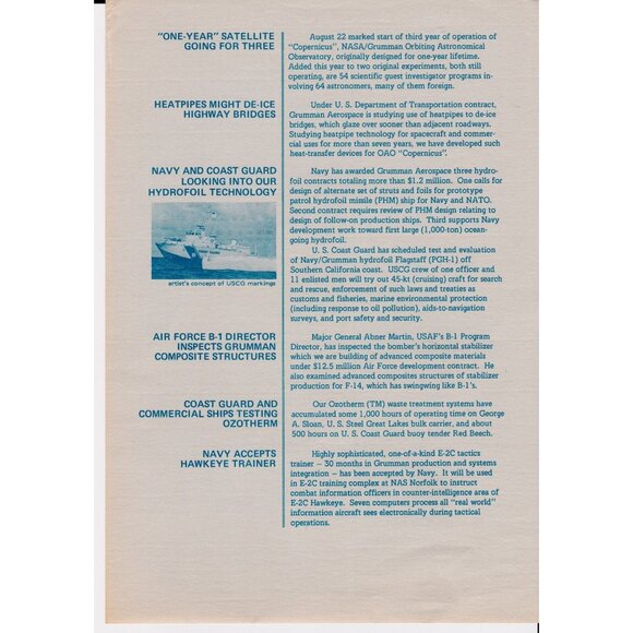 Grumman Aerospace Update Vol. 10 No. 2 (c.1976) NASA/Navy/USCG Ephemera - Picture 2 of 2